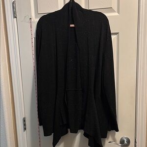 Verve Ami Black with white speckles Shrug with Shawl Collar